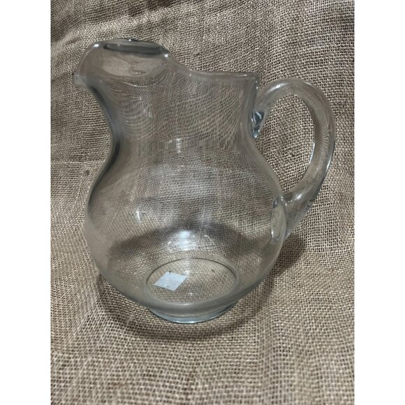 Glass Pitcher with Handle Handmade 10" with Molded Pour Spout - Picture 3 of 12